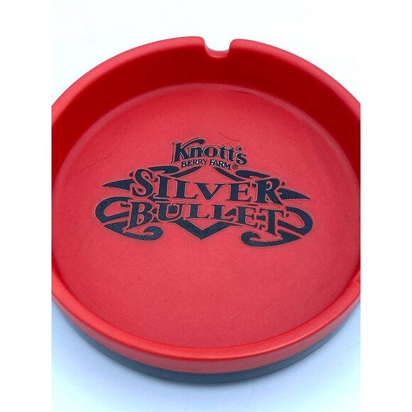 Knotts Berry Farm Theme Park Silver Bullet Roller Coaster Vintage Ashtray - Picture 1 of 5